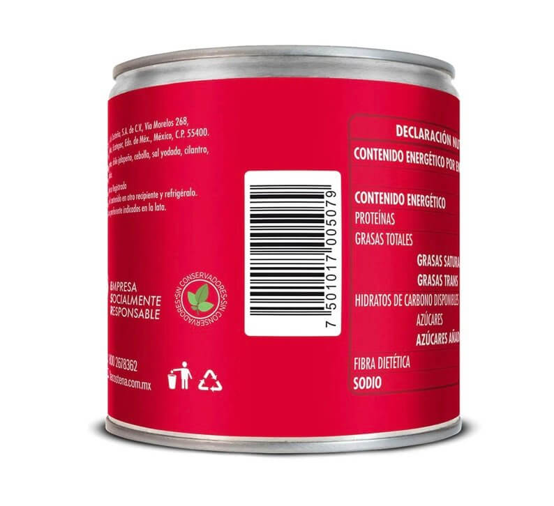 Canned red sauce by La Costeña, 220g, made with tomatoes, coriander, and chili for authentic Mexican flavor.