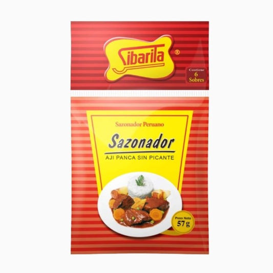 Sachet de Sibarita Assaisonnement Ají Panca Non Épicé, contenant 6 unités, idéal pour rehausser les plats péruviens.